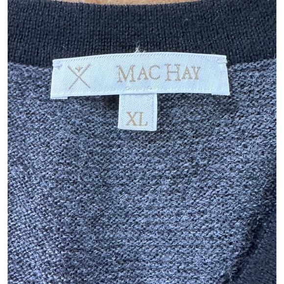 Mac Hay V Neck Wool Sweater Size XL Men’s Black - Picture 3 of 9
